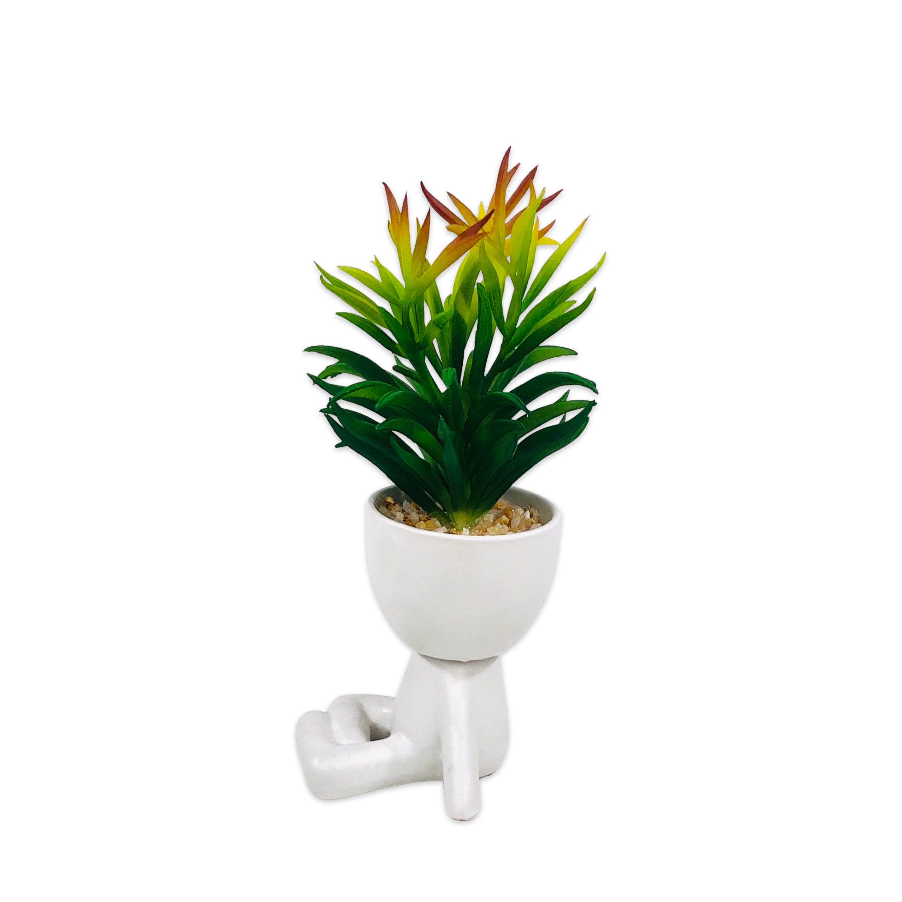 Chilling on Floor Lite Pot Planter (White)