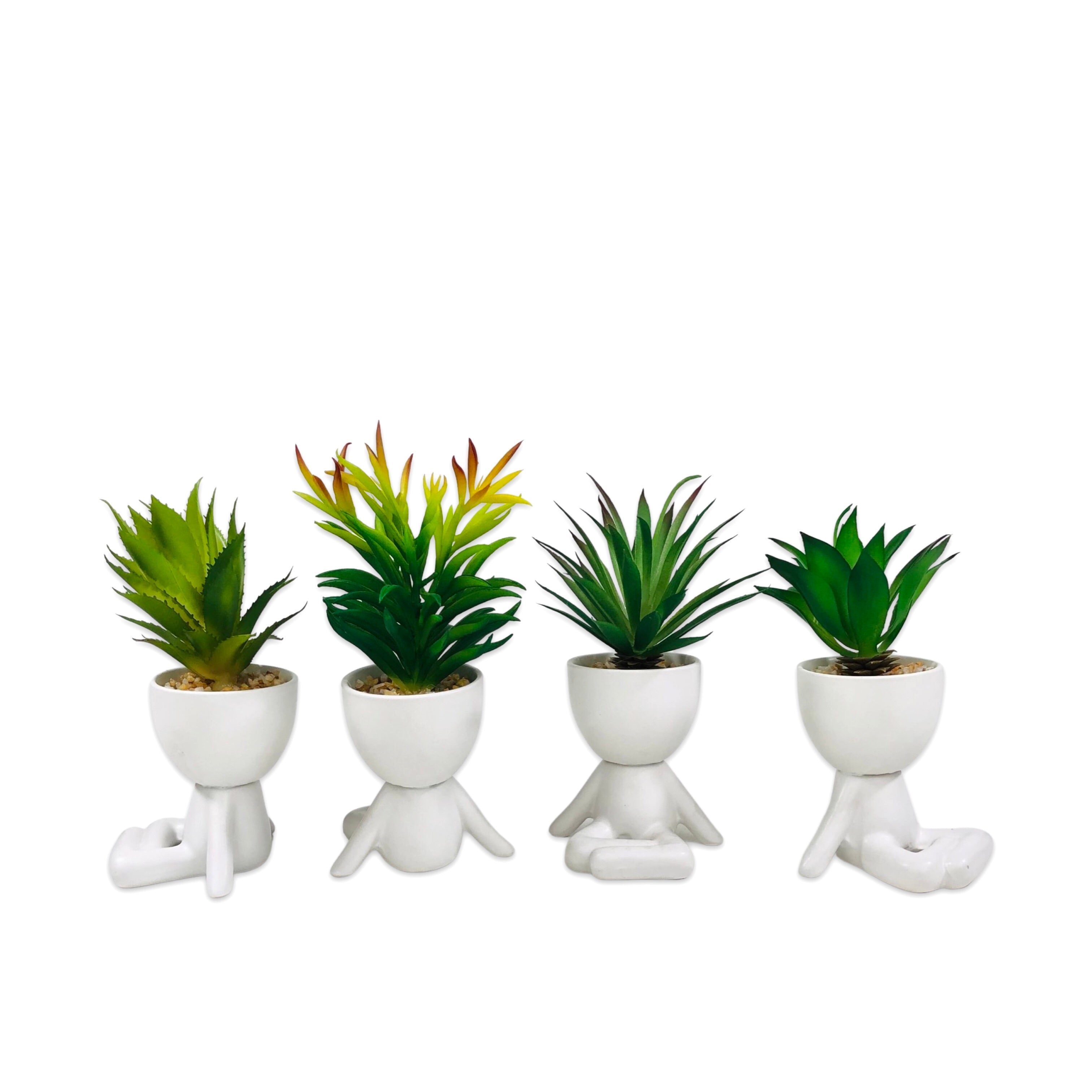 Chilling on Floor Lite Pot Planter (White)